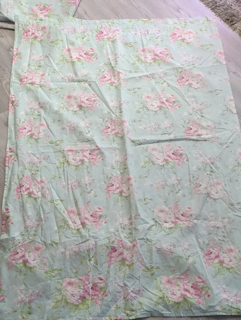 Unbranded Set of 2 Shabby Chic Floral Curtain Panels 41x62 Cottagecore Pink Rose